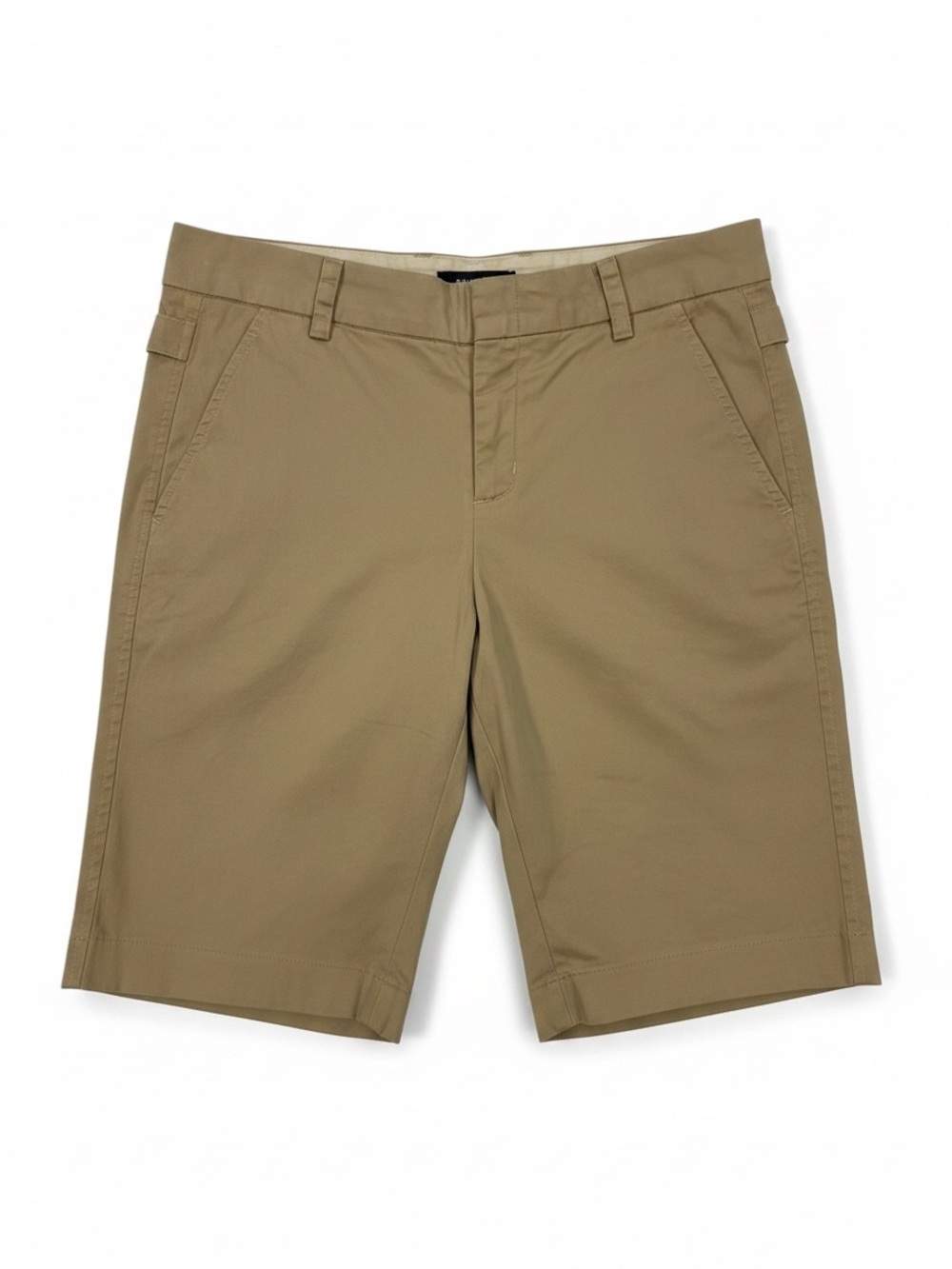 Vince Bermuda Shorts Side Buckle Cotton Twill Tan Size 8 - Picture 8 of 8
